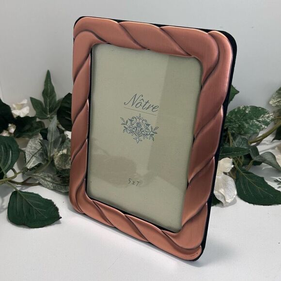Notre Copper Picture Frame Home 5 X 7 Swirl Design Made in Korea - Picture 6 of 8